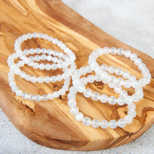 Selenite Beaded Bracelet