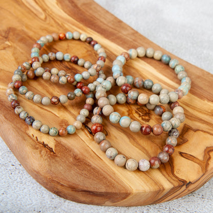 Snakeskin Jasper Beaded Bracelet