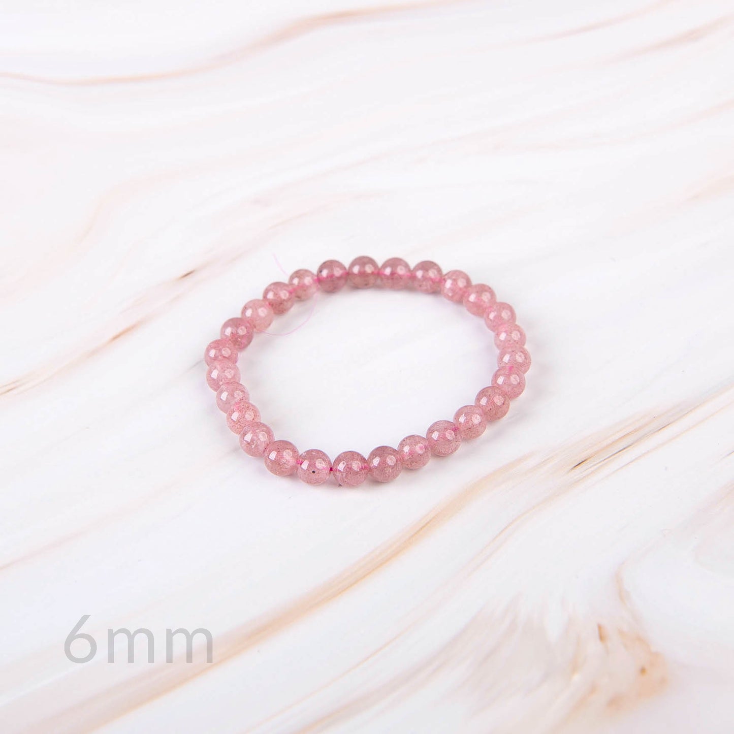 Strawberry Quartz Beaded Bracelet