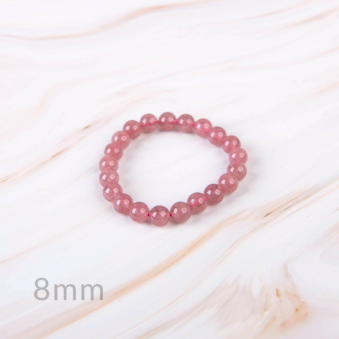 Strawberry Quartz Beaded Bracelet