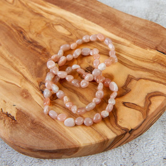 Sunstone Pebble Beaded Bracelet